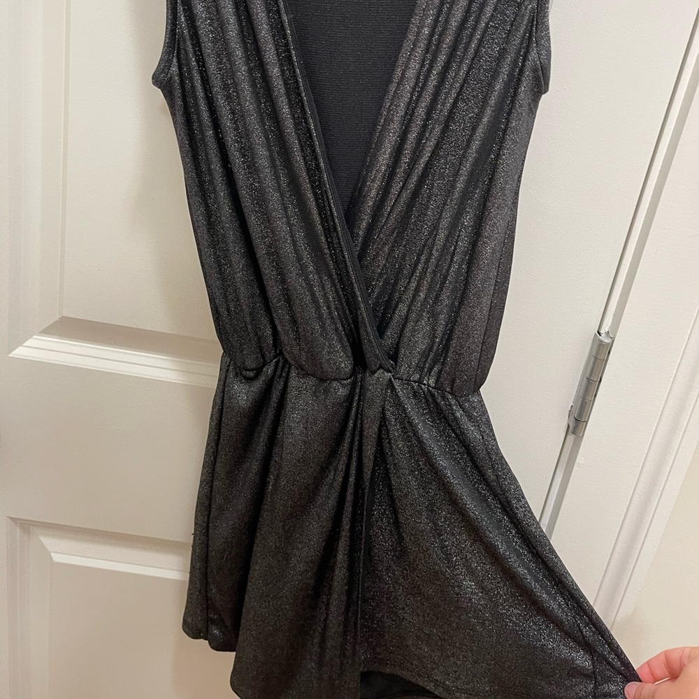 Metallic Black sparkly romper from Revolve, brand Peter’s Pot! - Picture 3 of 7